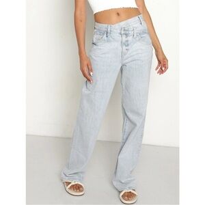 Pistola Bobbie Women’s Crossover Jeans in Rennie Wash Sz 25 Wide Leg High Rise